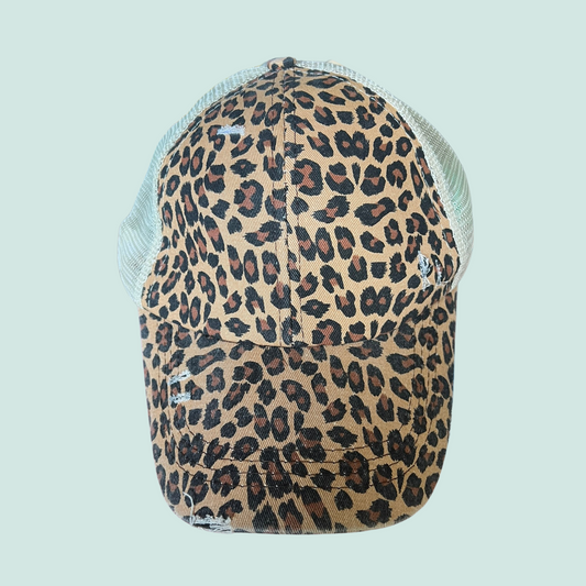 Ponytail Hat-Leopard