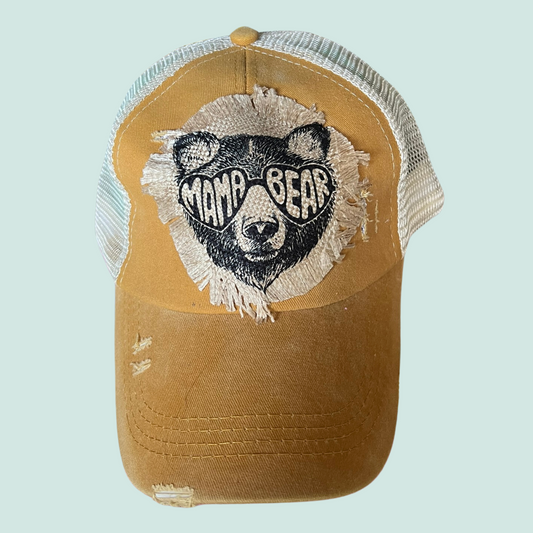 Ponytail Hat-Mama Bear
