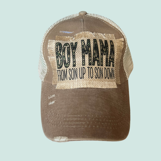 Ponytail Hat-Boy Mama