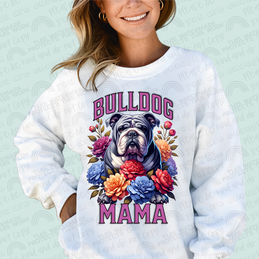 Bulldog Mama Faux Stitching